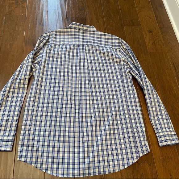 NWT Chaps Blue Yellow Plaid Long Sleeve Button Down L - Picture 3 of 5